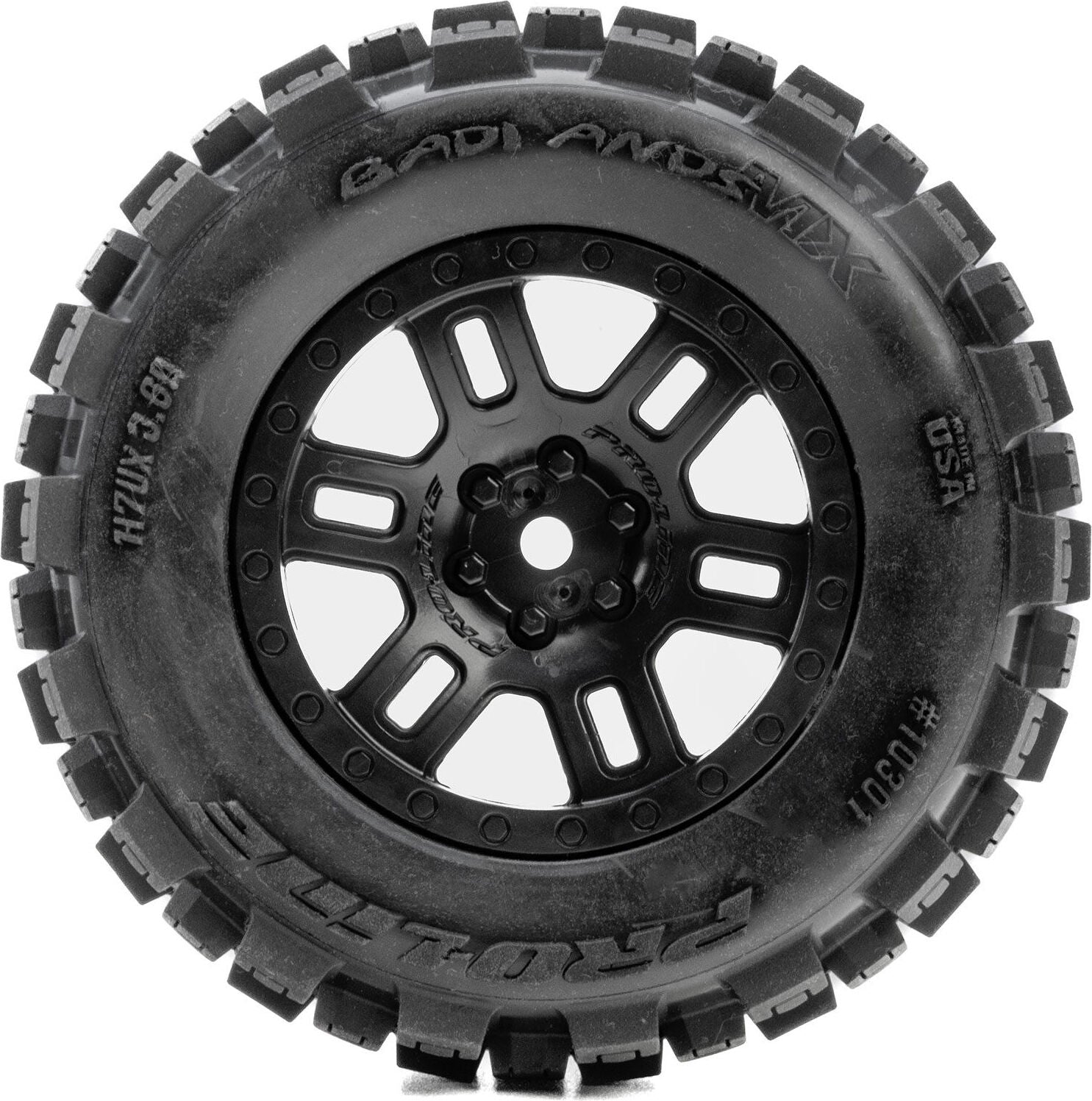 Badlands Front/Rear Tires MTD 12mm Black Split Six (2): ARRMA MINI KRATON
