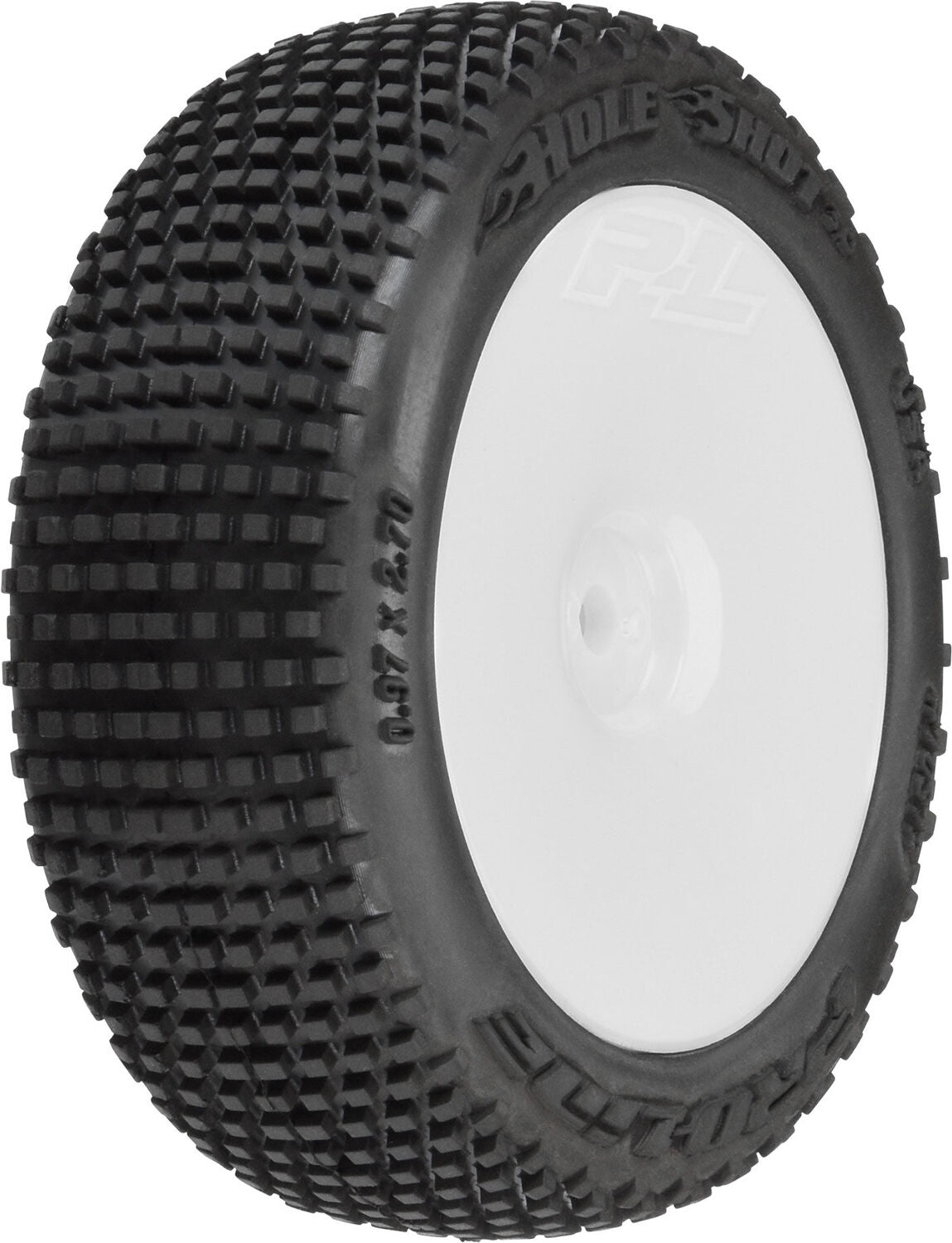 1/14 Hole Shot 3.0 F/R Tire MTD 12mm White Velocity (4): Typhon GROM