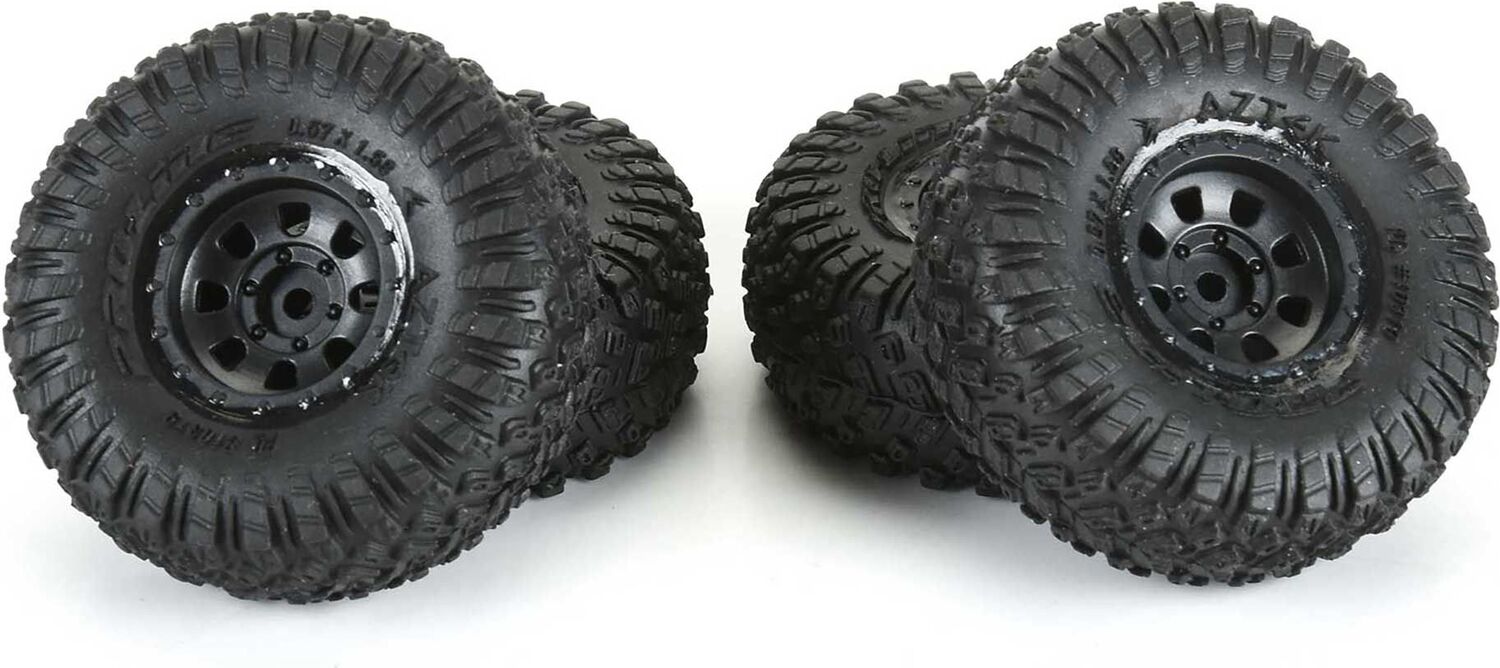 1/30 Aztek Front/Rear Mounted Black Clobber (4) for Axial SCX30