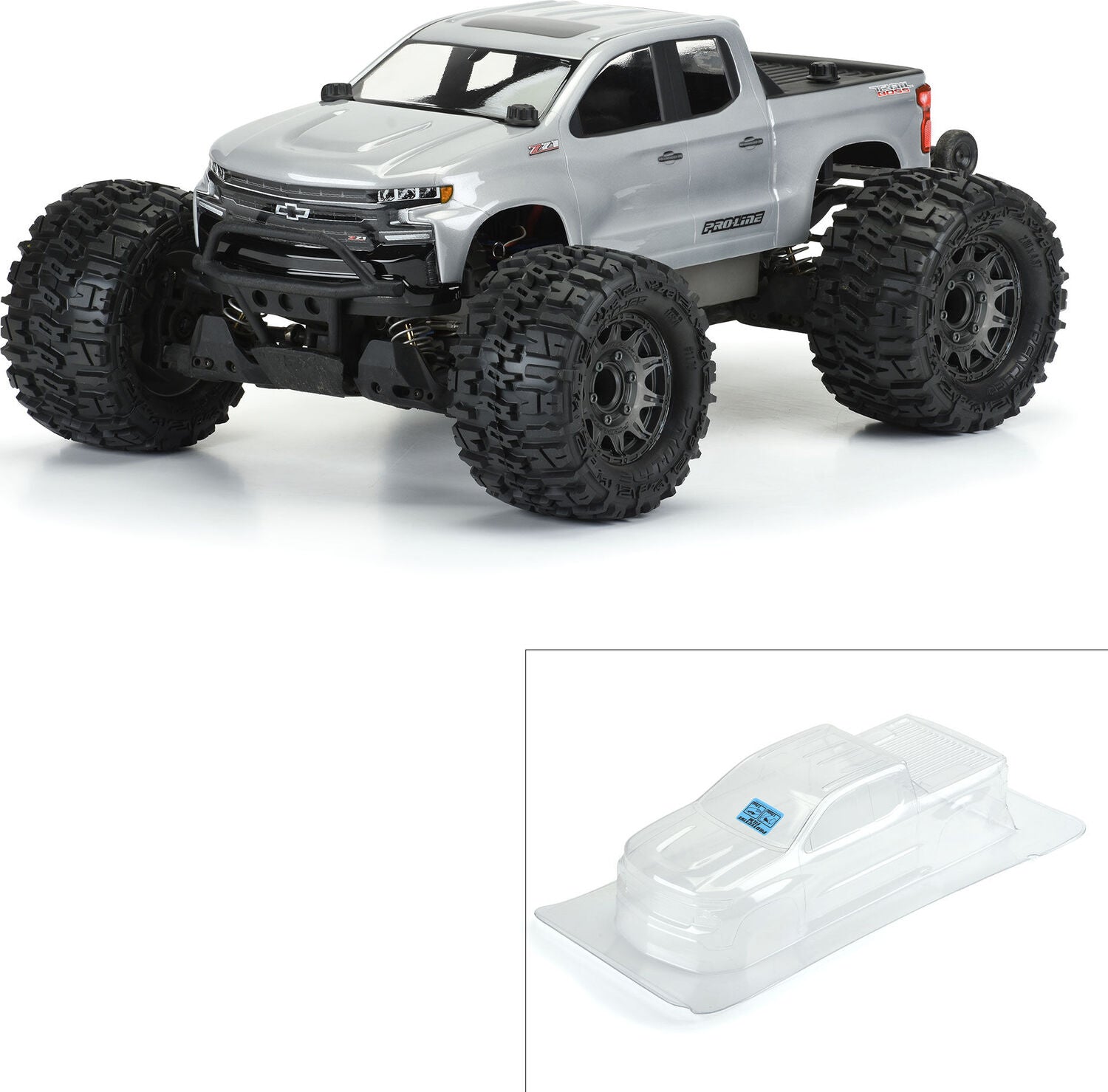 1/10 2019 Chevy Silverado Z71 Trail Boss Clear Body: Stampede 4x4