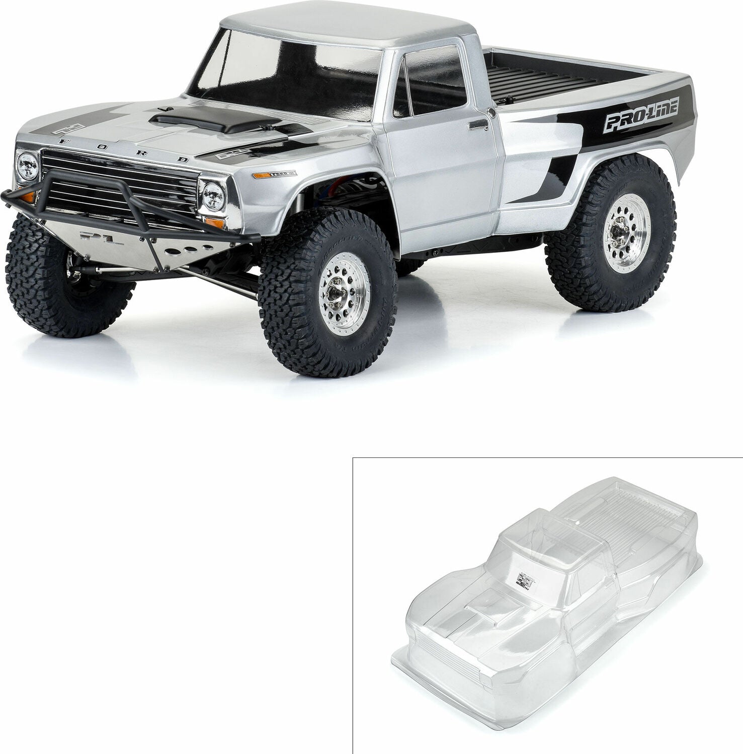 1/10 1967 Ford F-100 Pre-Runner Clear Body 12.3" WB Crawler