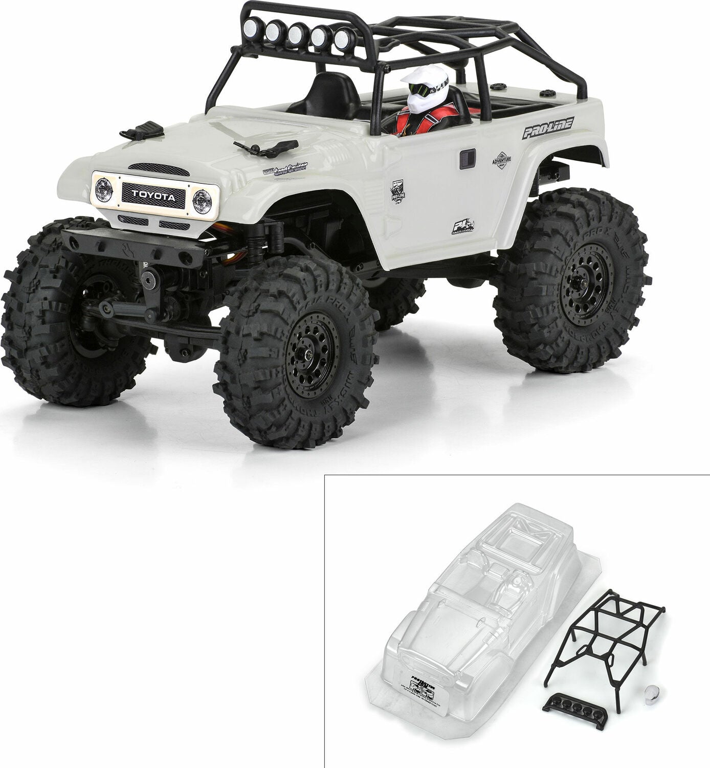 1/24 1979 Toyota Land Cruiser FJ40 Clear Body with Trail Cage: SCX24