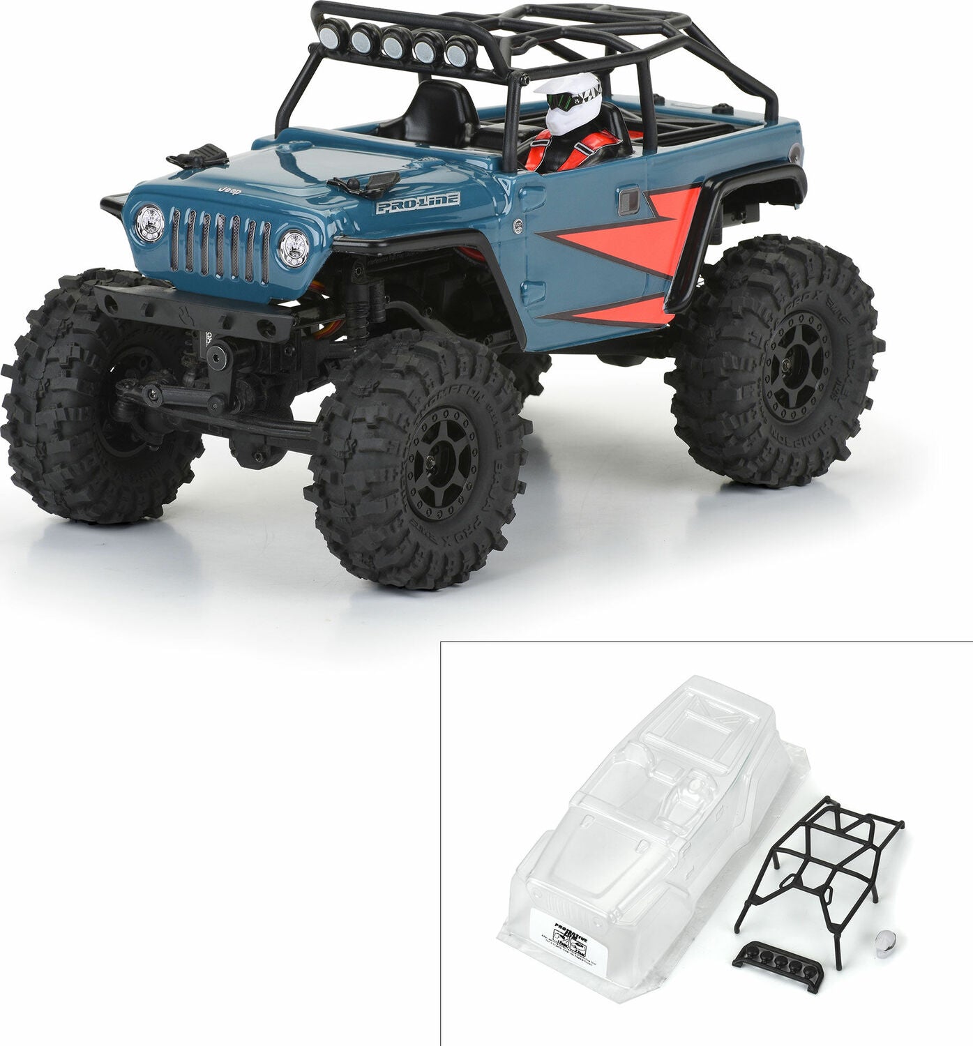 1/24 2004 Jeep LJ Clear Body/Trail Cage: SCX24
