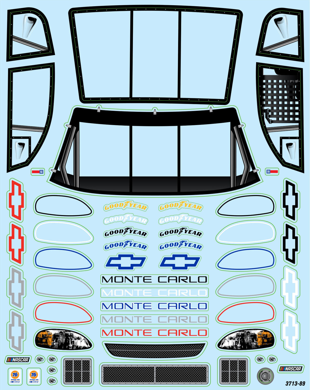 1/12 Pre-Cut 1996 Chevy Monte Carlo Clear Body: Losi NASCAR