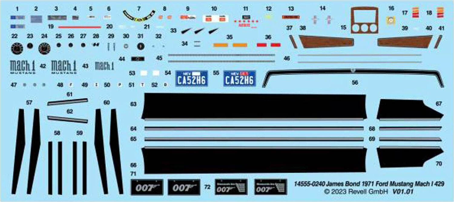 1/25 James Bond '71 Ford Mustange Mach1 429