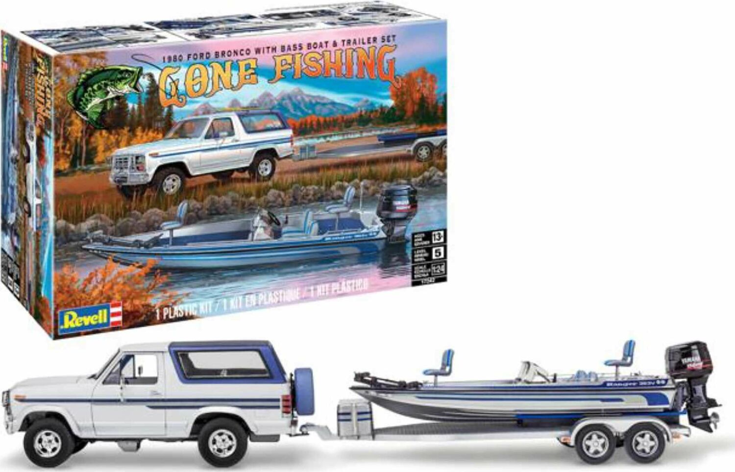 1/24 1980 Ford Bronco with Bass Boat