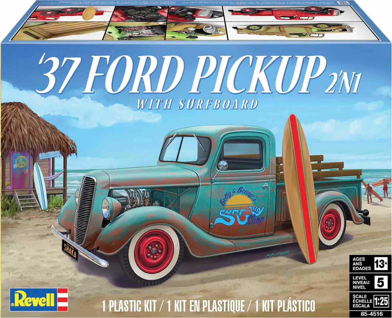 1/25 37 Ford Pickup 2 n 1 with Surfboard