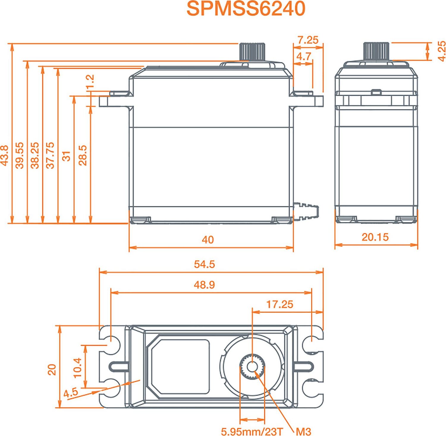S6240 Standard Digital High Speed Waterproof Metal Gear Surface Servo