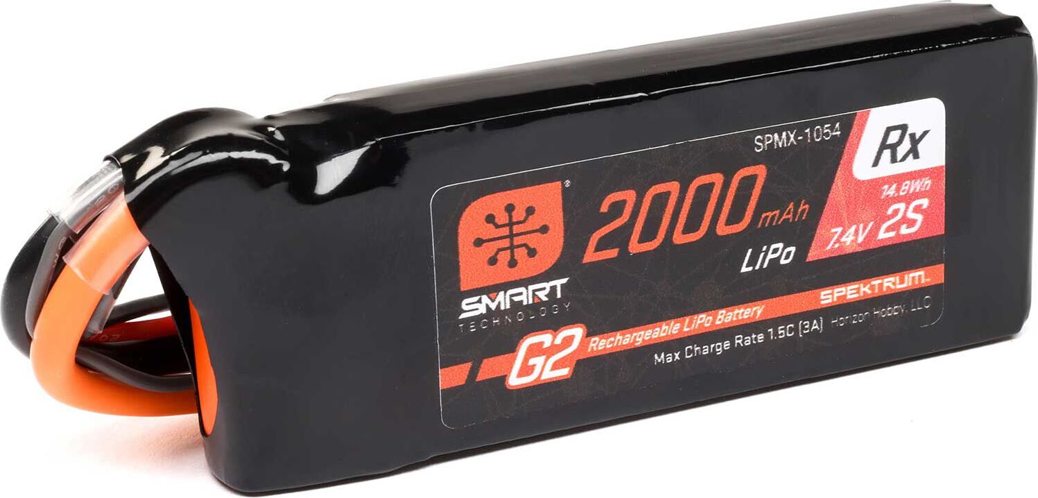 7.4V 2000mAh 2S 15C Smart G2 Receiver LiPo Battery: IC3