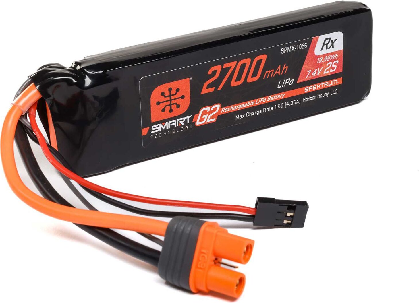 7.4V 2700mAh 2S 15C Smart G2 Receiver LiPo Battery: IC3