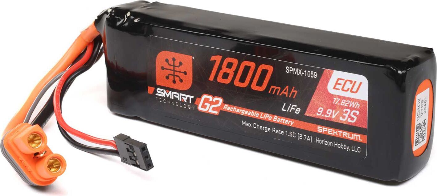 9.9V 1800mAh 3S 10C Smart G2 ECU LiFe Battery: IC3