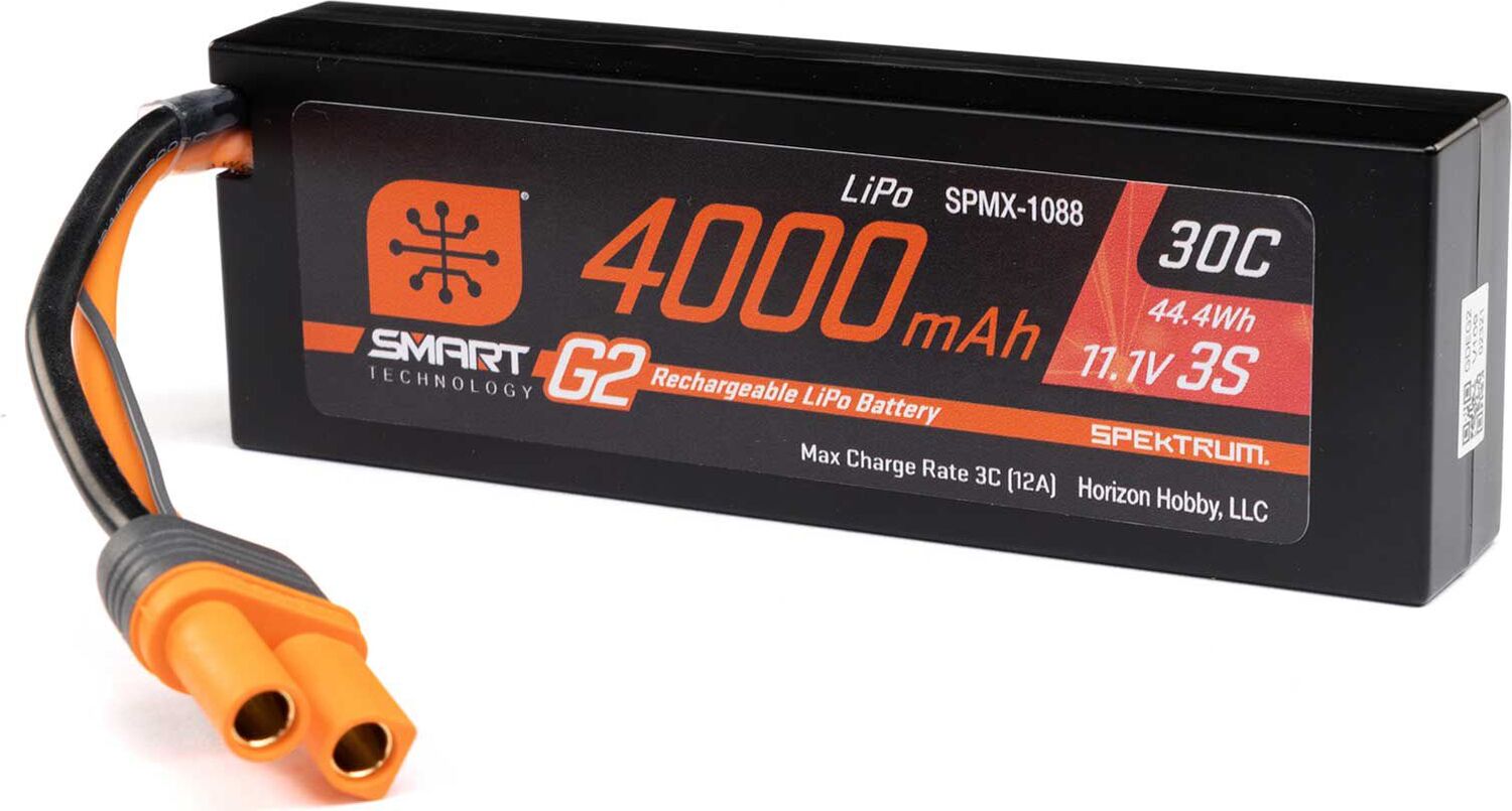 11.1V 4000mAh 3S 30C Smart G2 Hardcase LiPo Battery: IC5