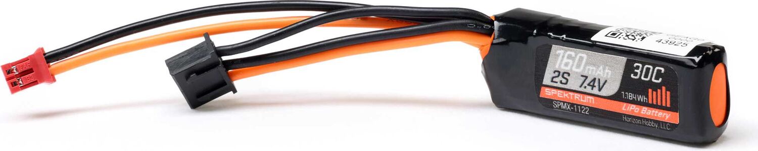 7.4V 160mAh 2S 30C LiPo Battery: PH2.0
