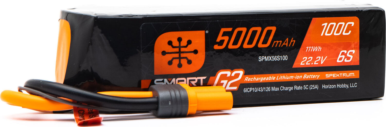 22.2V 5000mAh 6S 100C Smart G2 LiPo Battery: IC5