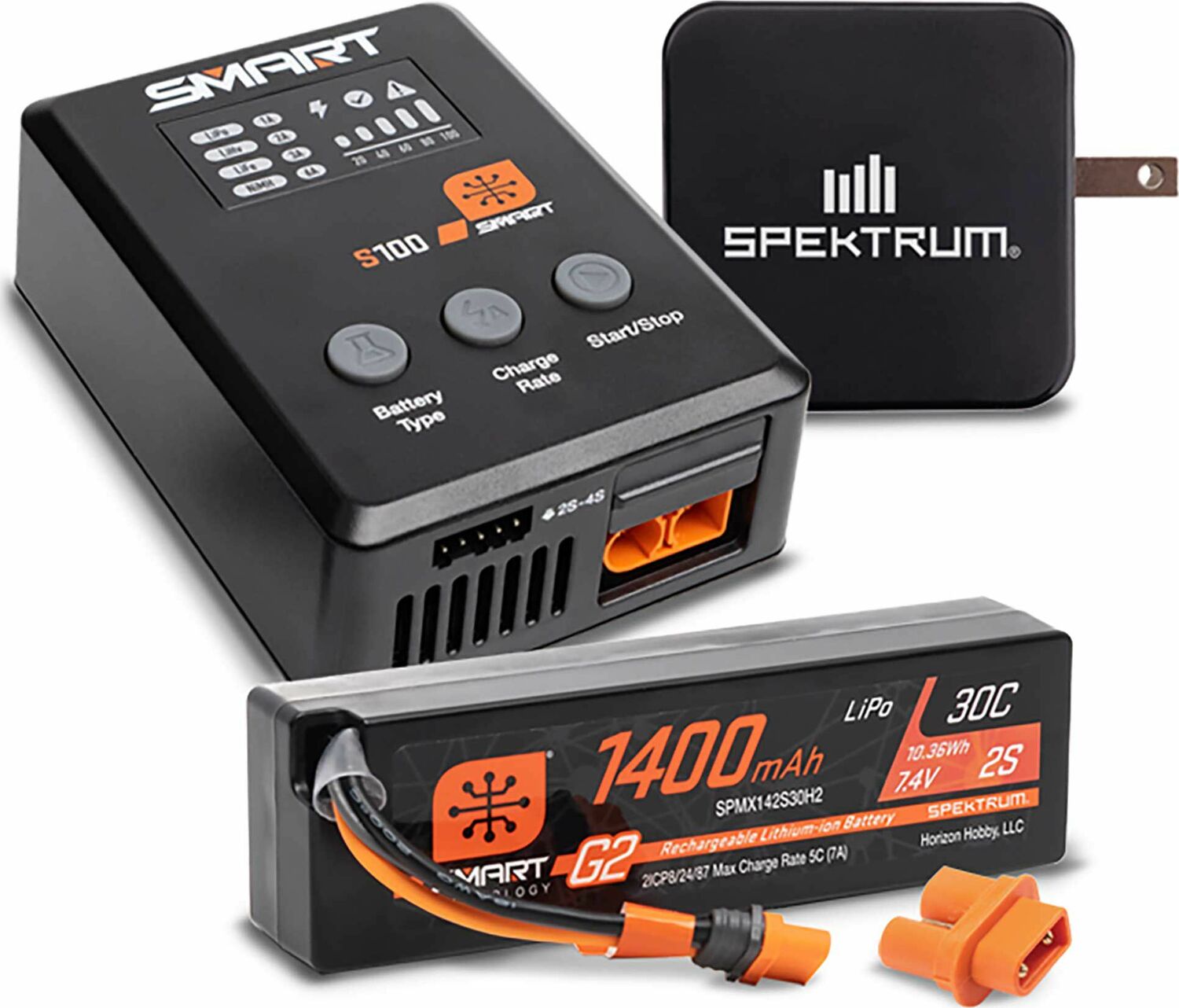 Smart Powerstage Surface Bundle: 1400mAh 2S 30C LiPo Battery (IC2) / 100W S100 Charger / 65W Power Supply / Adapter