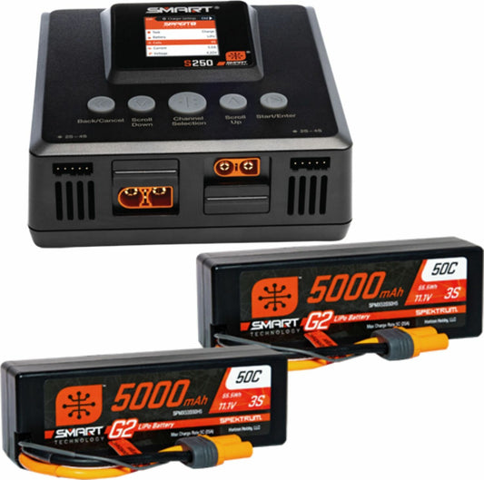 Smart Powerstage 6S Surface Bundle: (2) G2 5000mAh 3S LiPo IC5 & S250 Charger