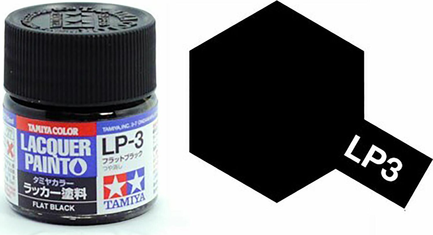 Lacquer Paint, LP-3 Flat Black, 10 mL