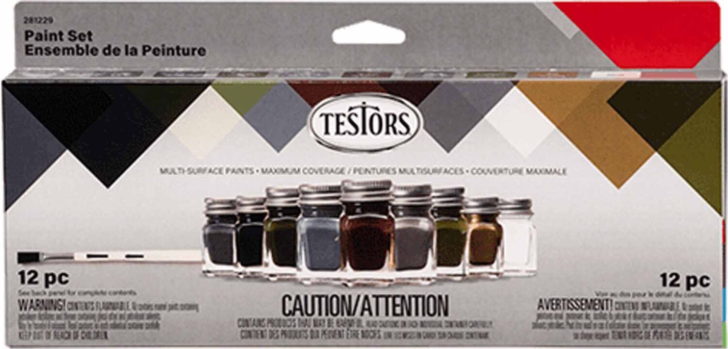 9 Bottle Enamel Paint Set, Military