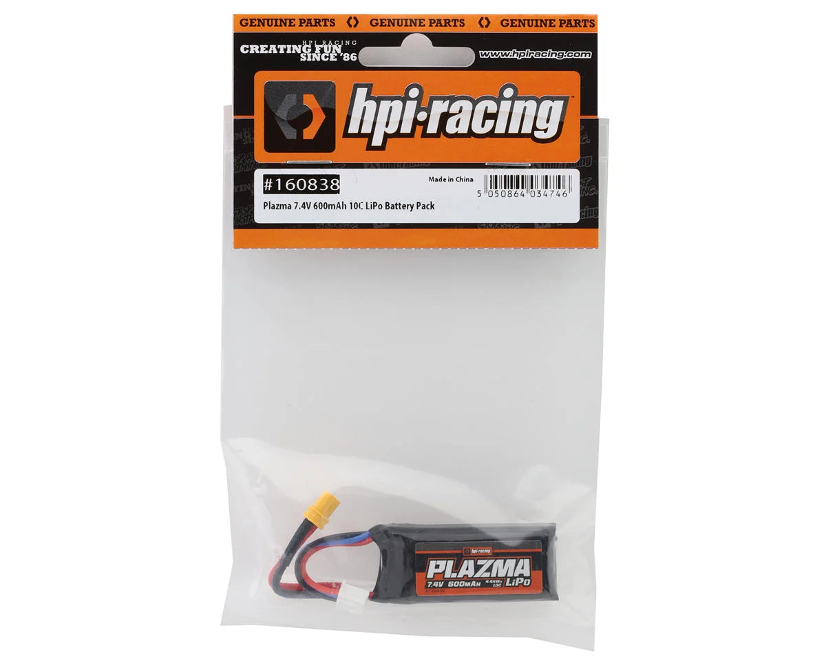 HPI Plazma 2S (7.4V/600mAh) 10C LiPo Battery w/XT30 Connector