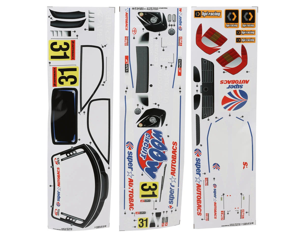 HPI 1/10 Toyota MR-S GT Polycarbonate Touring Car Body (Clear) (200mm)