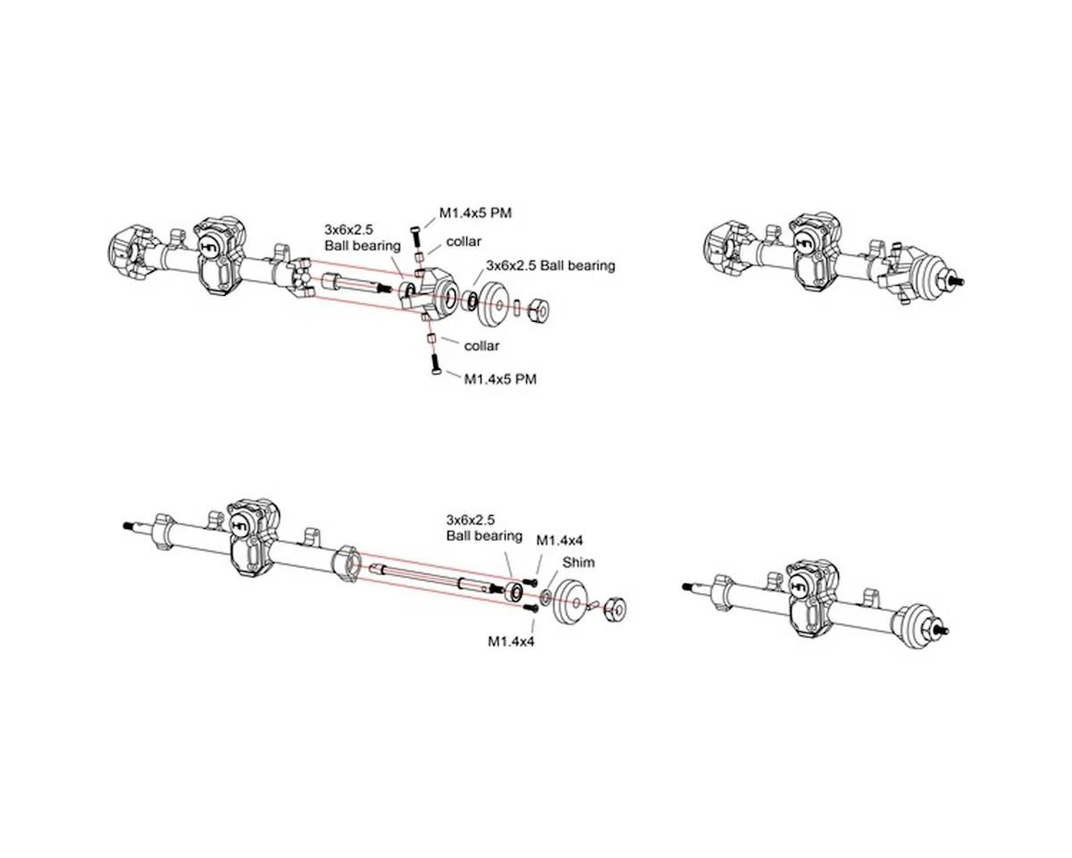 Hot Racing Axial SCX24 Brass Axle Weight (4) (5g)