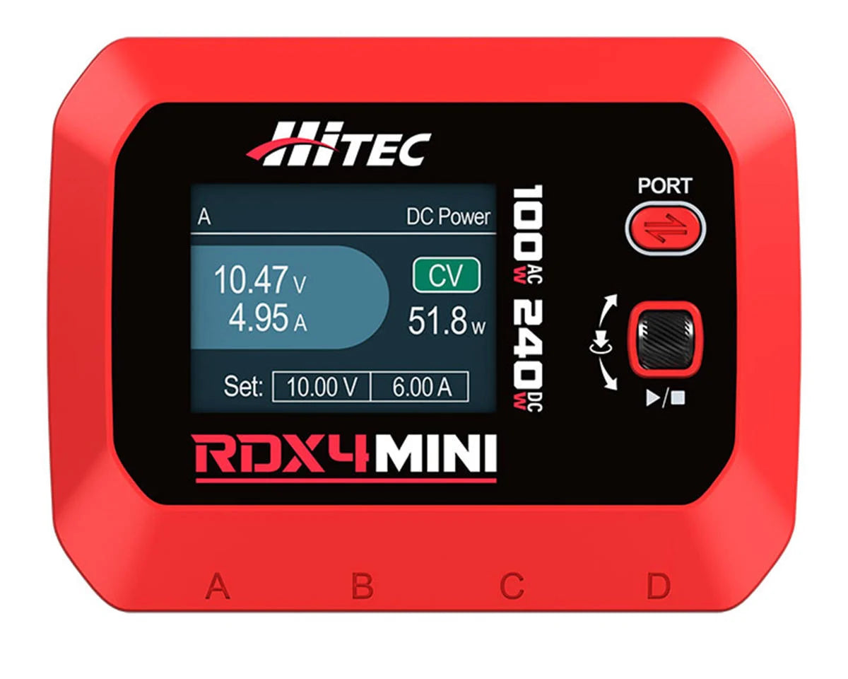 Hitec RDX4 Mini Quad Smart LiPo Battery Balance Charger (4S/6A/DC-240W/AC-100W)
