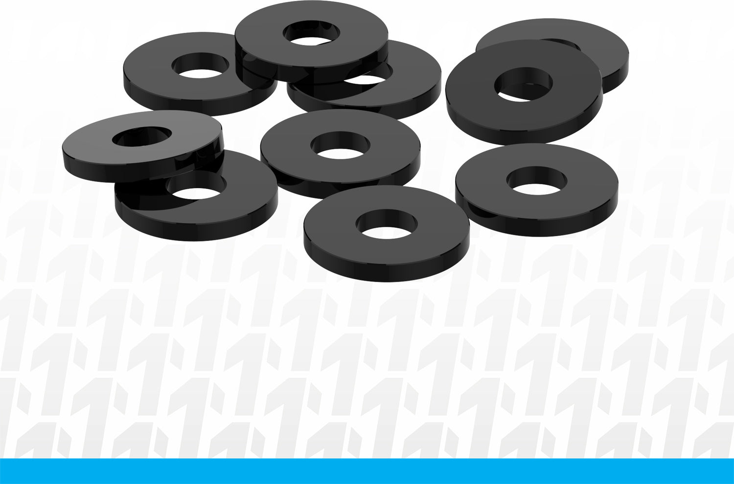 3x8x1mm Precision Aluminum Shims, Black, (10 pcs)
