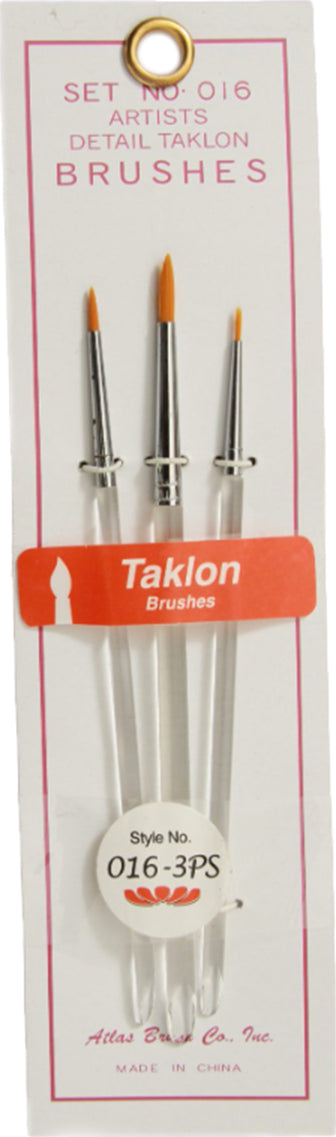 Golden Taklon Brush Sets, Size 2, 0, 5/0