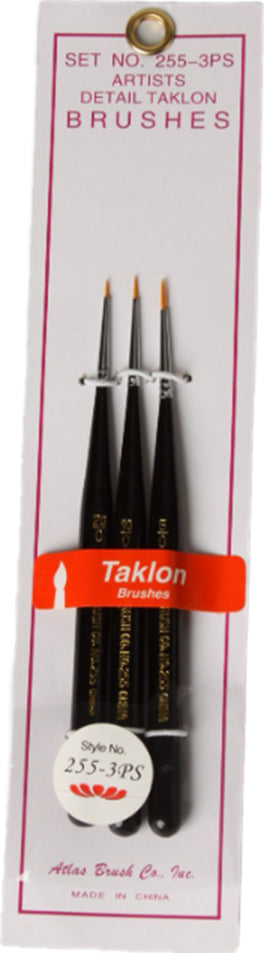Golden Taklon Brush Set, in 3 Sizes