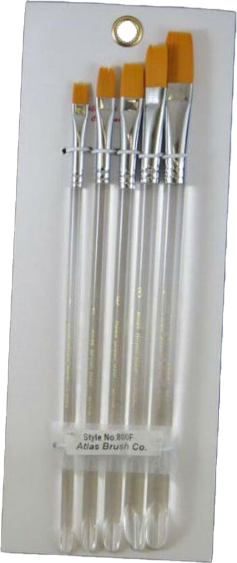 Golden Taklon Brushes in 5 Sizes, 10, 8, 6, 4, 2,