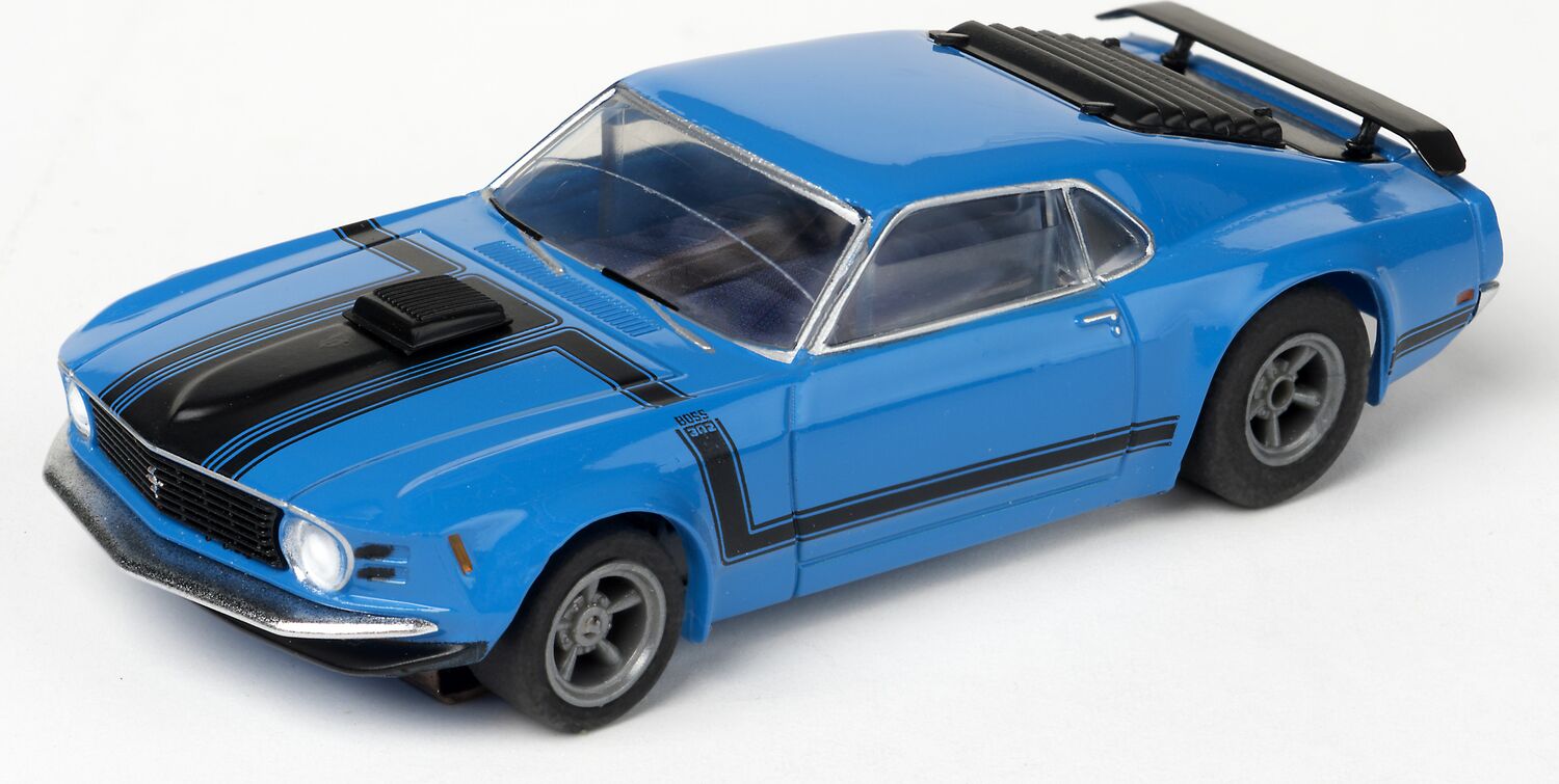 Mustang Boss 302, Blue, HO Scale Slot Car