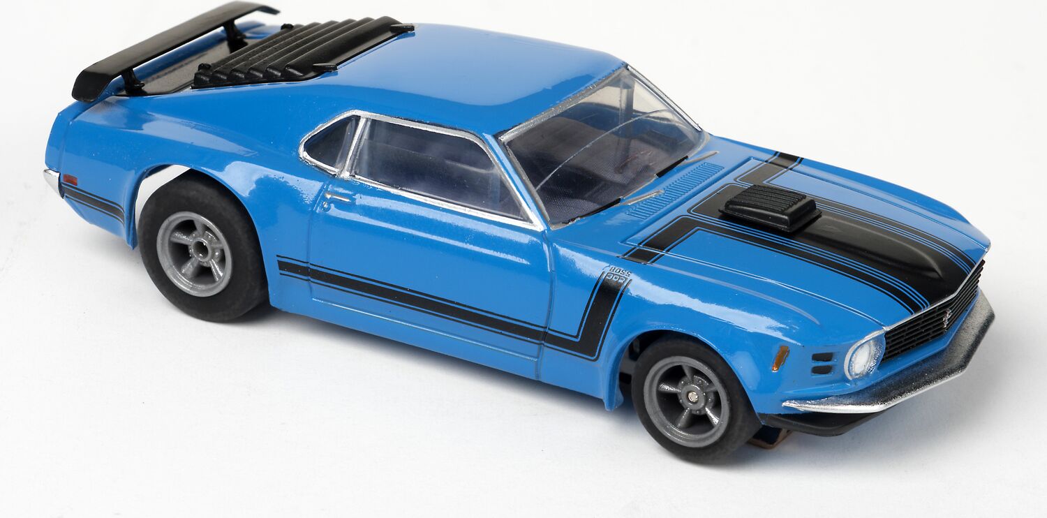 Mustang Boss 302, Blue, HO Scale Slot Car