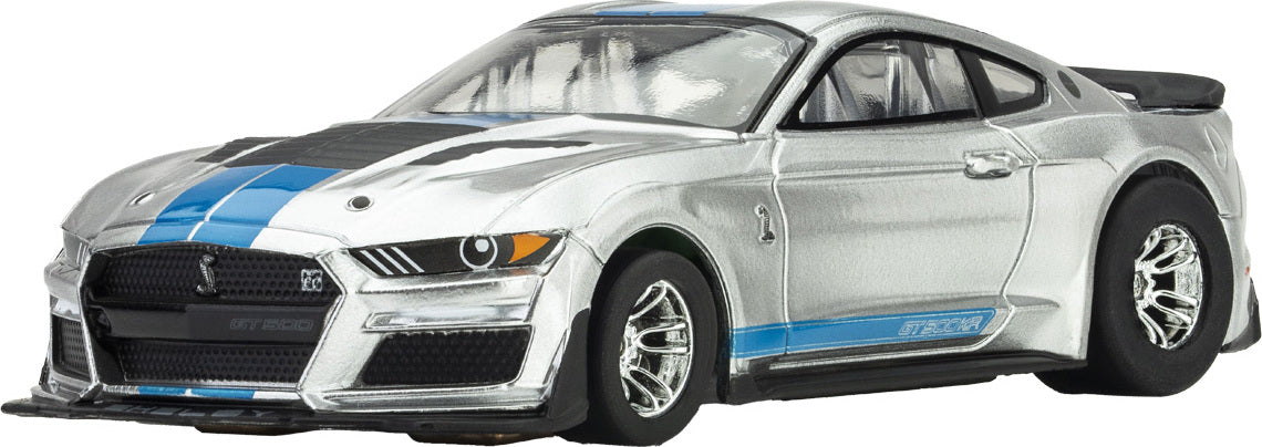2022 Mustang GT500KR, Silver/ Blue HO Scale Slot Car