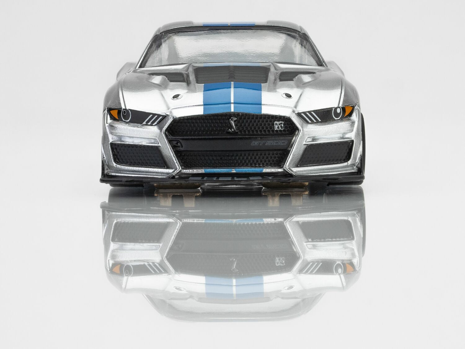 2022 Mustang GT500KR, Silver/ Blue HO Scale Slot Car
