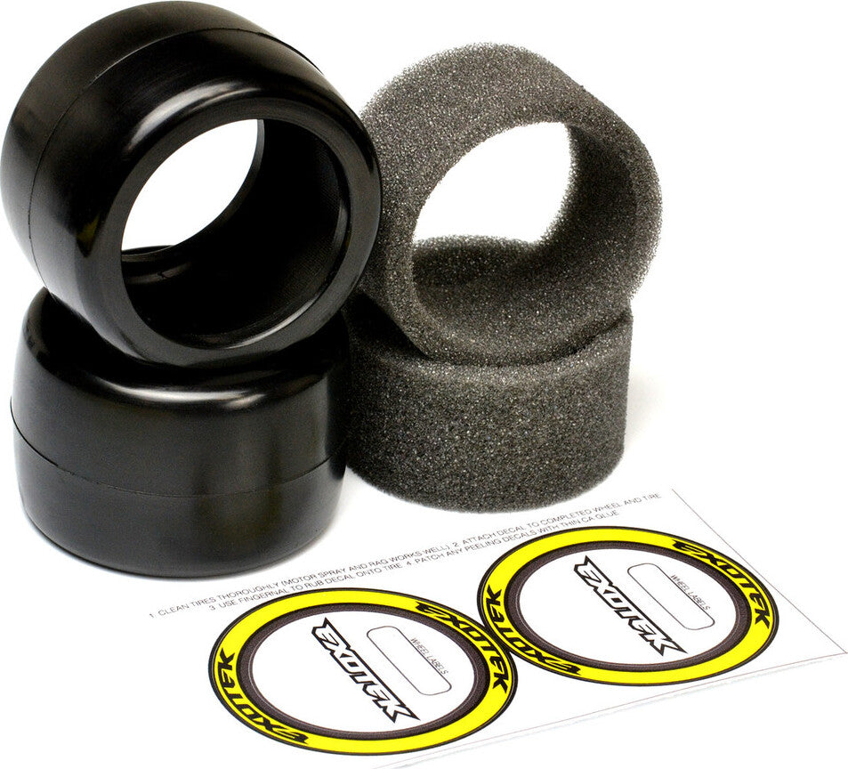 F1 1/10 RUBBER TIRES REAR 36X (YELLOW-MEDIUM)