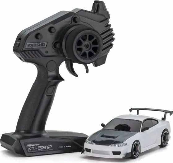 Mini-Z AWD Nissan Silvia S15 Equipped with GT Wing, White