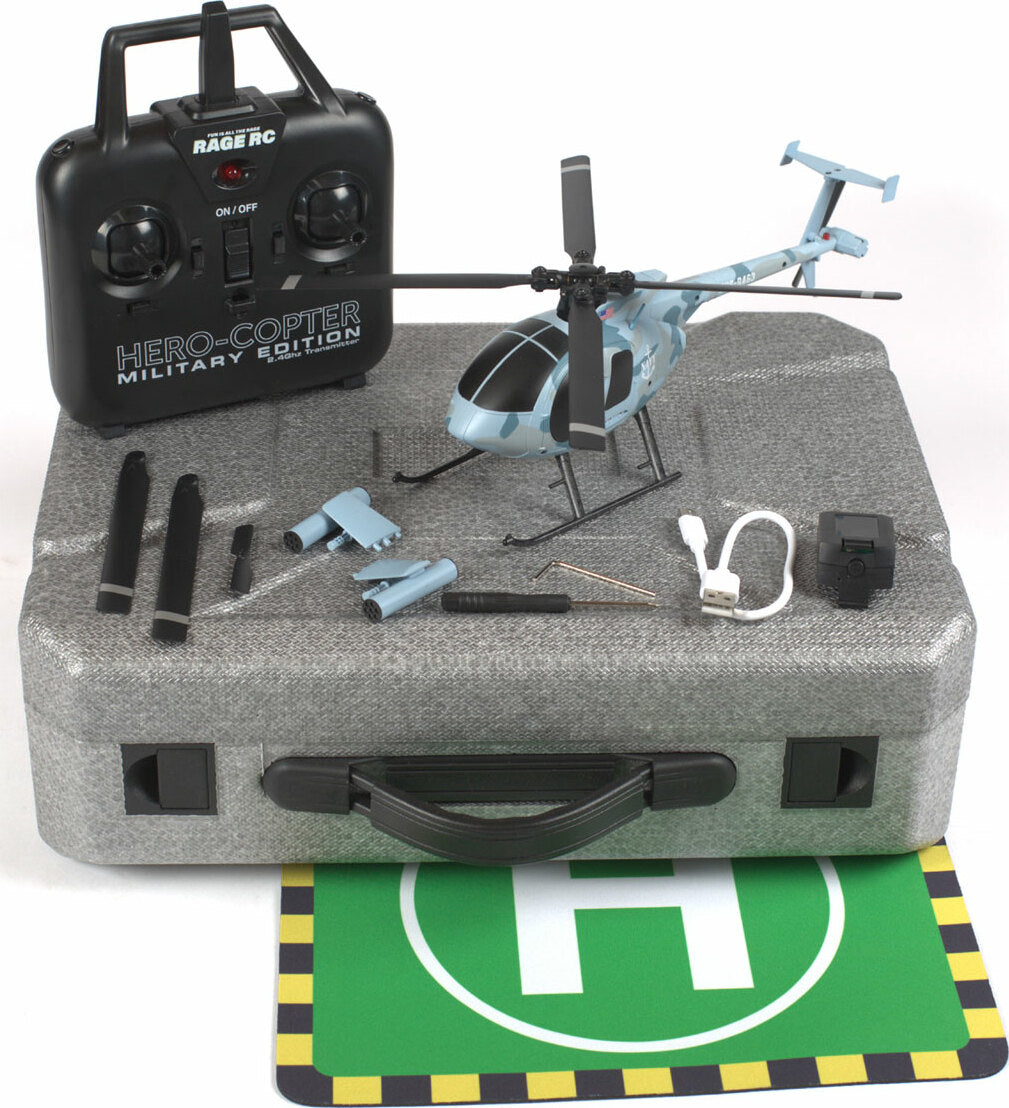 Hero-Copter Military, 4-Blade RTF Heli; Navy