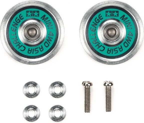 JR HG 19mm Aluminum Ball-Race Rollers (Ringless/Green Logo)