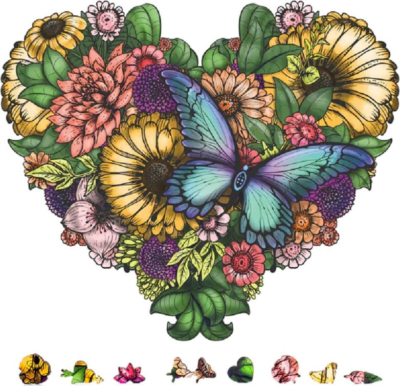 Flower Heart Wooden Puzzle 200 Pcs