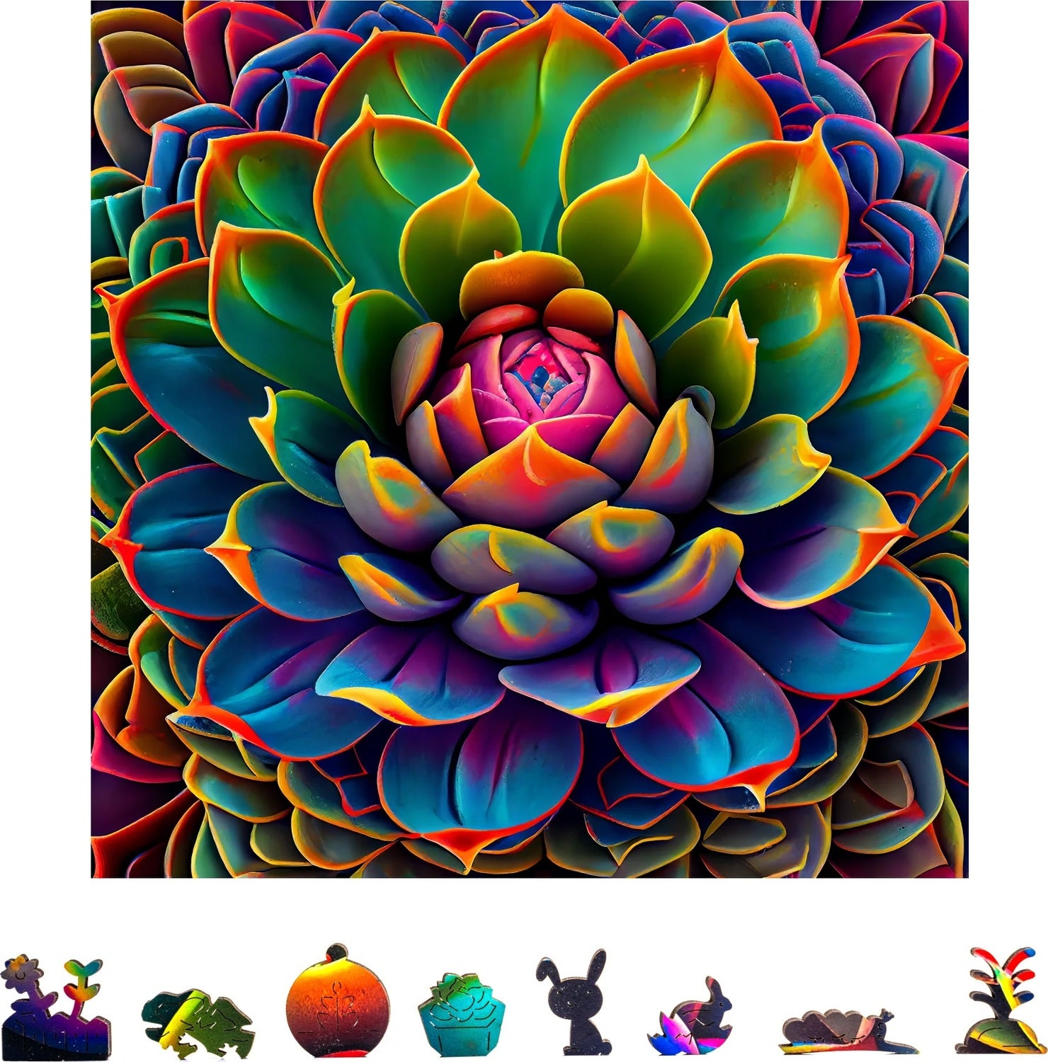 Simply Succulent Wooden Puzzle, 500 Pcs