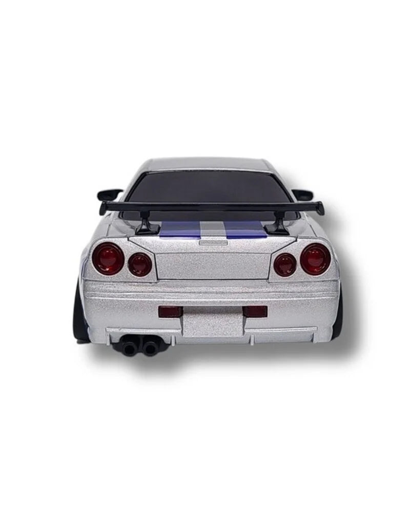 LDRC 1/18 Nissan Skyline GTR R34 RTR RWD RC Drift Car (Silver)