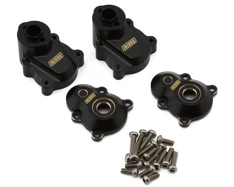 Injora Redcat Ascent-18 Brass Rear Outer & Inner Portal Covers Set (Black) (45g Total Weight)
