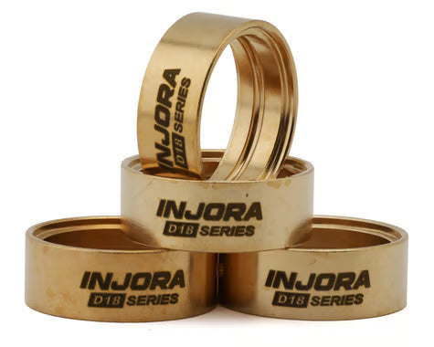 Injora Axial SCX30 0.7" D18 Beadlock wheels Brass Clamp Rings (4) (4.7g ea)