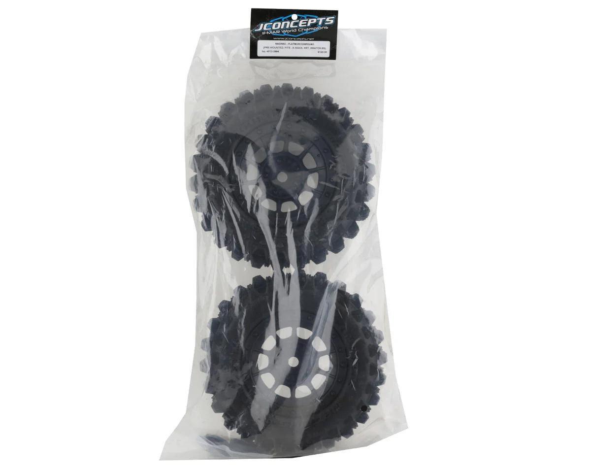 JConcepts Magma Pre-Mounted Monster Truck Tires w/Hazard Wheel (Black) (2) (Platinum)