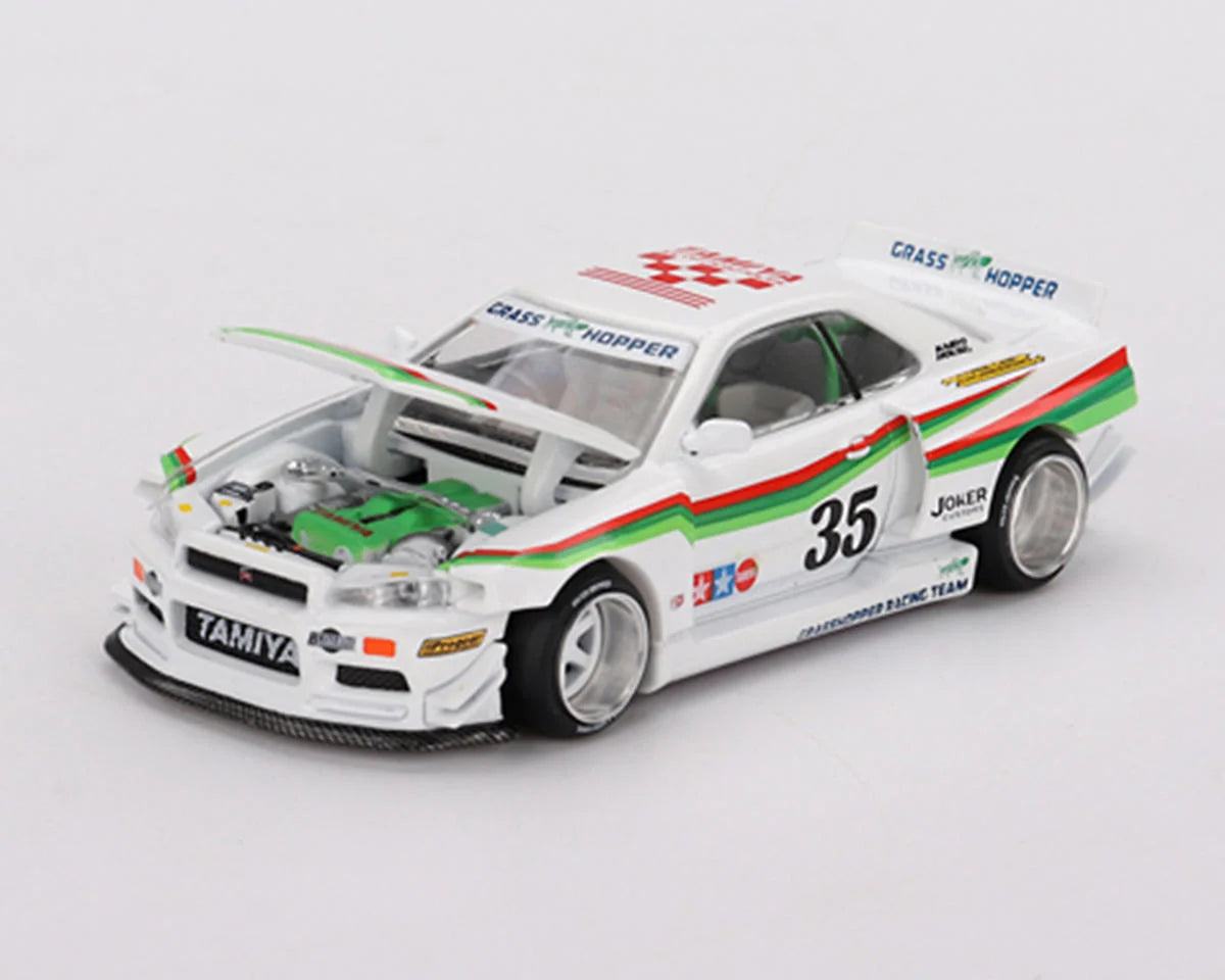 Tamiya Mini GT Nissan Skyline GT-R (R34) X Kaido House "The Grasshopper" 1/64 Diecast Model (Limited Edition)