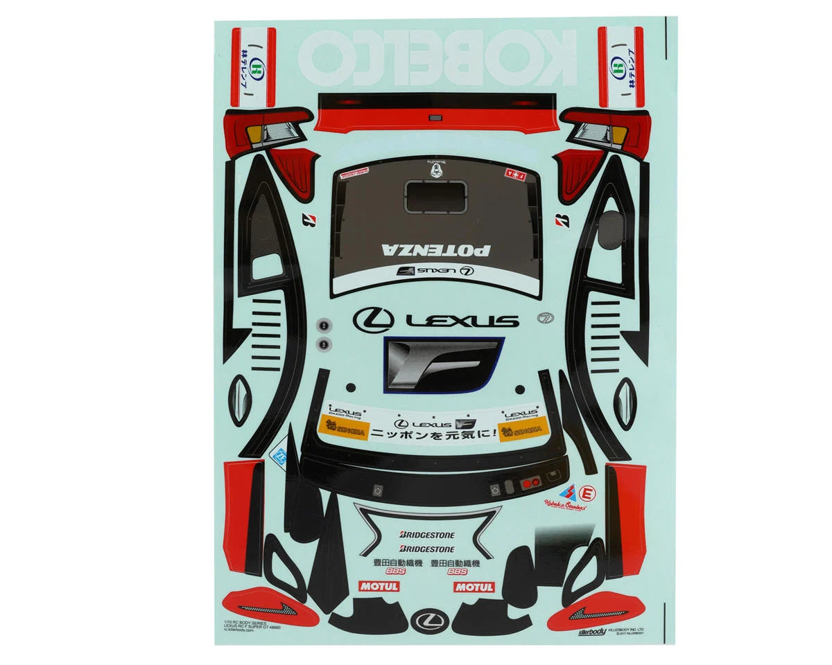 Killerbody Denso Kobelco Sard RC F 1/10 Touring Car Body Kit (Clear)