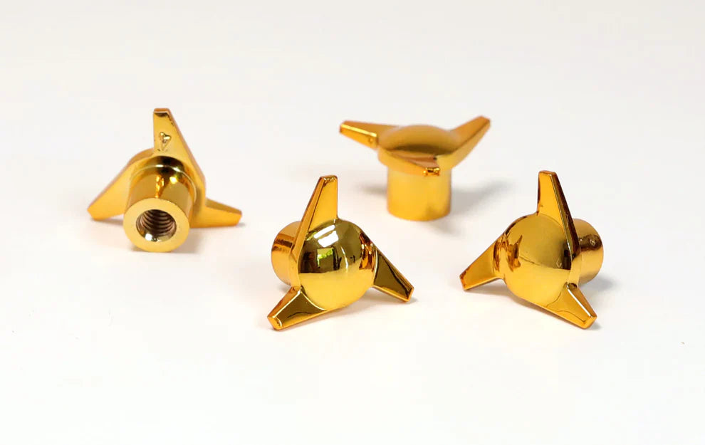 Jevries Classic 3 Wing Knock Offs for TRUE 13 Wheels (Gold) (4)