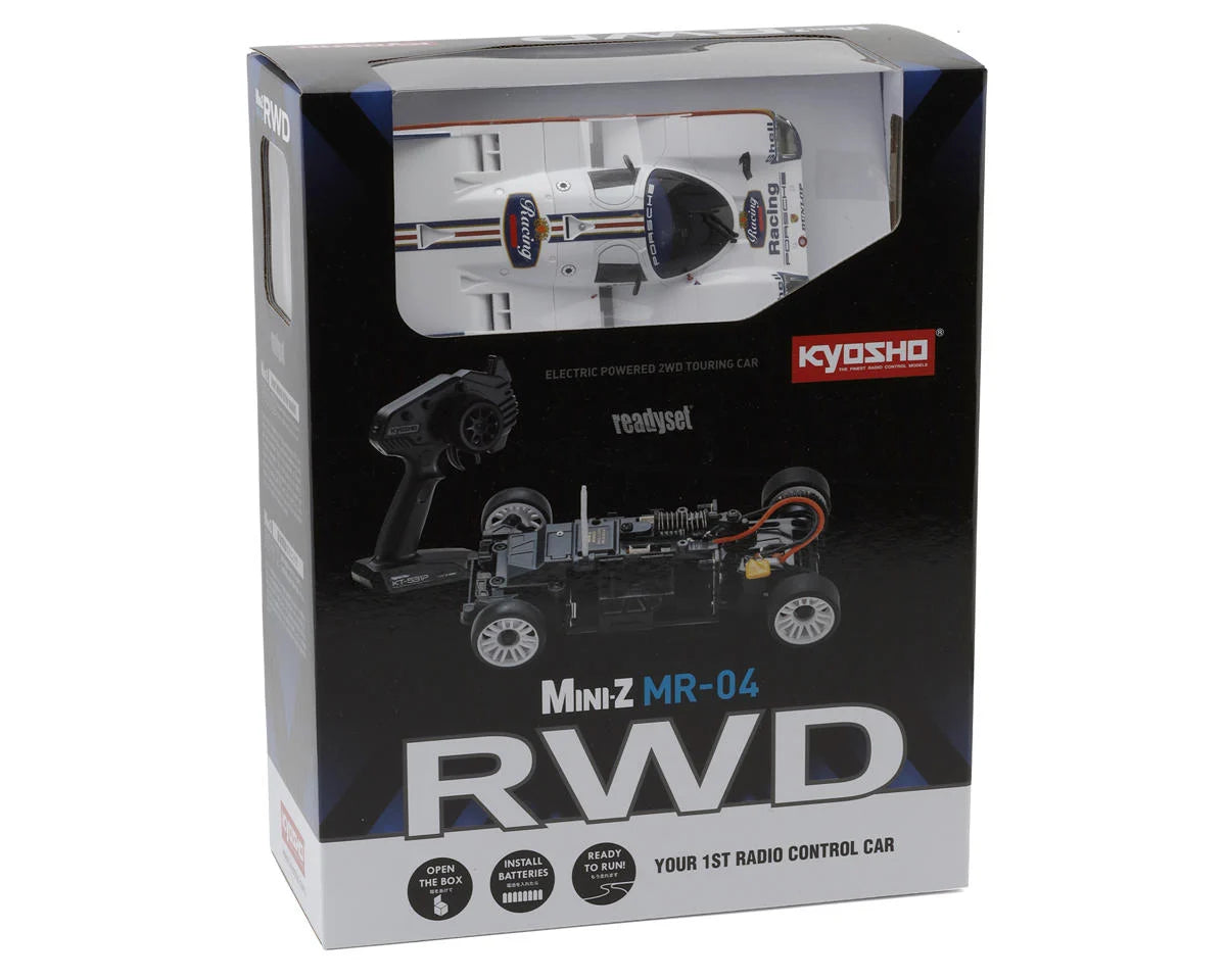 Kyosho MR-04 RWD Mini-Z ReadySet with Porsche 962C Coupe Body (White/Blue)