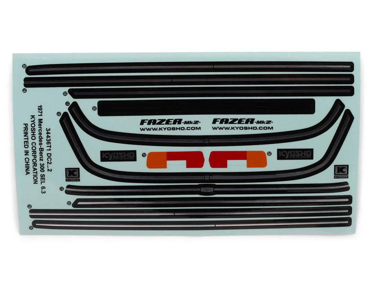 Kyosho Fazer Mk2 1971 Mercedes-Benz 300 SEL 6.3 Body Set (Clear)