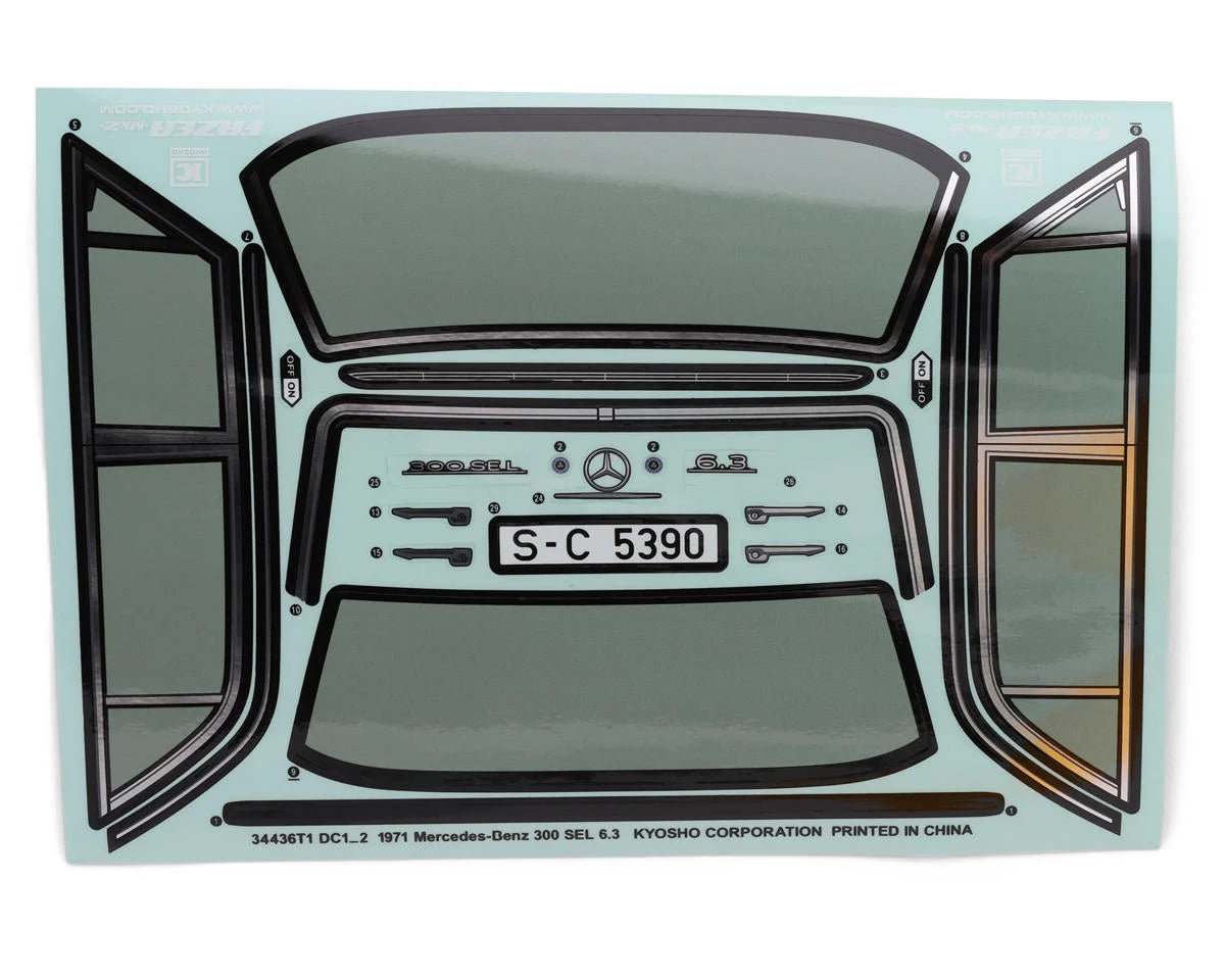 Kyosho Fazer Mk2 1971 Mercedes-Benz 300 SEL 6.3 Body Set (Clear)